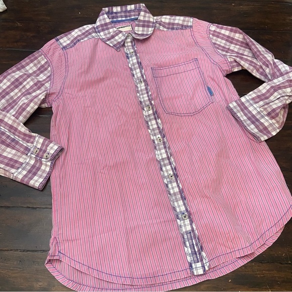New! Free People We The Free Montauk Gingham Plaid Shirt pink purple 2435 - Picture 8 of 13